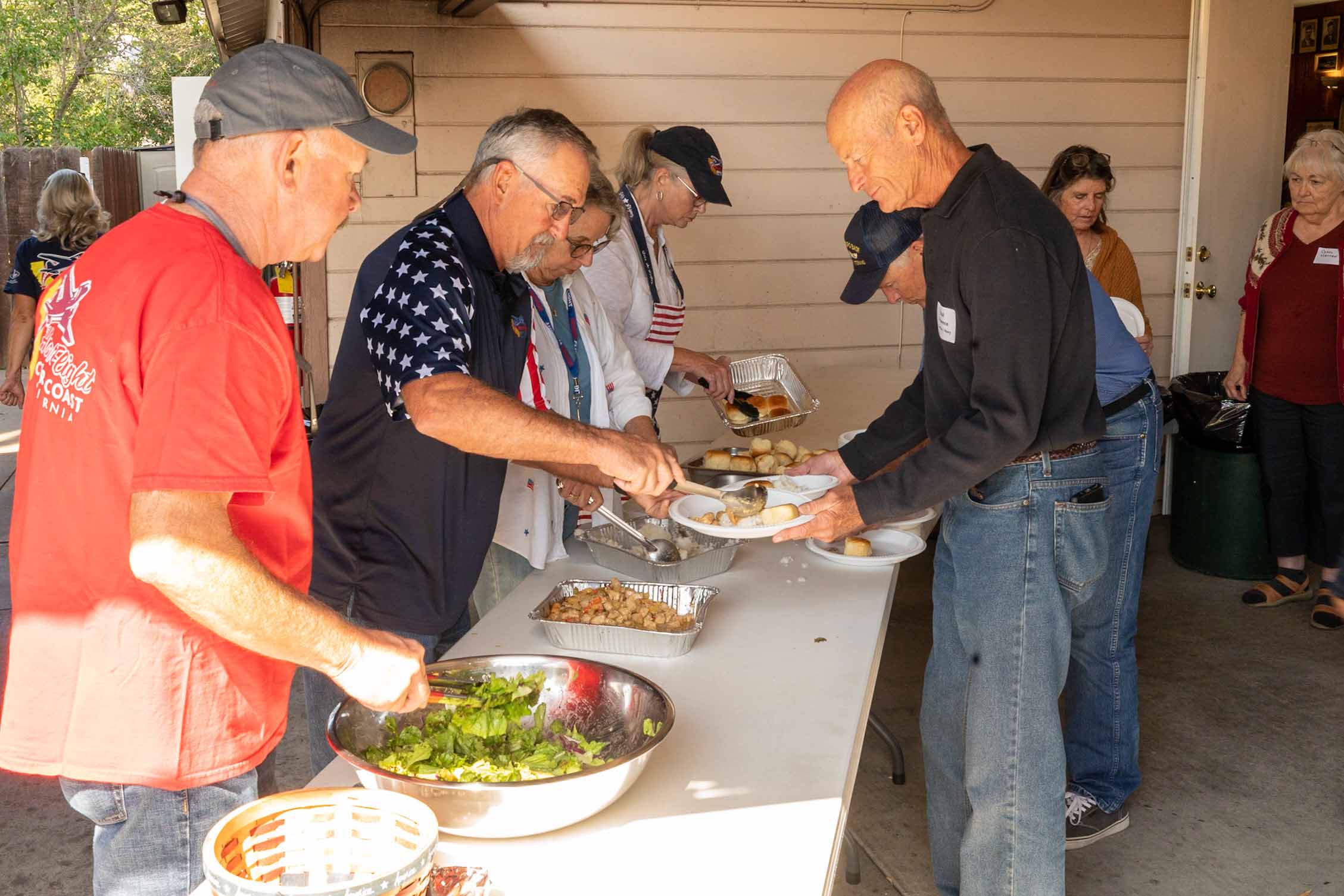 Volunteers Serving lunch at the Pre-Flight event