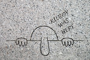 Kilroy Was Here at the WWII Memorial