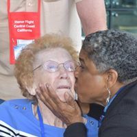 Veteran getting a big kiss!